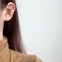 Boucle d'oreille non percée en argent sterling 925 à double couche irrégulière à la mode (simple)