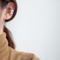 Boucle d'oreille non percée en argent sterling 925 à double couche irrégulière à la mode (simple)