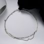 Элегантное двухслойное ожерелье из стерлингового серебра 925 пробы с натуральным жемчугом