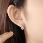 Asymmetric Square CZ Bowknot 925 Sterling Silver Dangling Earrings