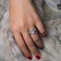 Элегантное овальное кольцо с бриллиантом из стерлингового серебра 925 пробы