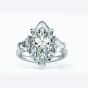 Modern Marquise Created Diamond CZ 925 Sterling Silver Ring