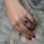 Элегантное изумрудное кольцо из стерлингового серебра 925 пробы