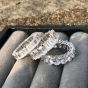 Elegante anillo de plata esterlina ovalada 5A CZ 925