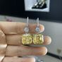 Geometry High Carbon CZ Radiant 925 Sterling Silver Dangling Earrings