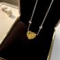 Geometry Yellow CZ Heart 925 Sterling Silver Necklace