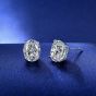 Gift Yellow High-Carbon CZ Oval 925 Sterling Silver Stud Earrings