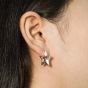 Girl Irregular Star 925 Sterling Silver Hoop Earrings