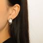Office Irregular Hollow Epoxy 925 Sterling Silver Stud Earrings