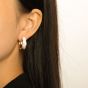 Fashion Irregular Rive C Shape 925 Sterling Silver Hoop Earrings