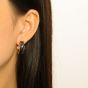 Fashion Irregular Rive C Shape 925 Sterling Silver Hoop Earrings