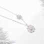 Large Small Snowflake 925 Sterling Silver Necklace