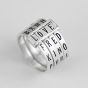 Fashion Spinning English Letter 925 Sterling Silver Love Warm Luck Ring