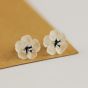 Fashion Natural White Crystal Rain Flower 925 Sterling Silver Studs Earrings