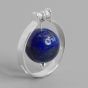 Rotable Natural Gemstone Planet 925 Sterling Silver Dual Pendant Adjustable Ring