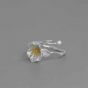 Beautiful Begonia Flower 925 Sterling Silver Adjustable Ring