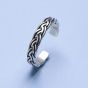 Fashion nable Simple Twist Elegant Adjustable 925 Sterling Silver Ring