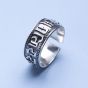 Fashion nable Simple Adjustable Six Words Mantra 925 Sterling Silver Ring