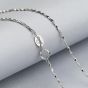 Twisted Double V Sterling Silver 16"/18" Nugget Crisscross Chain