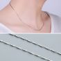Fish Tail Bud Seed 925 Sterling Silver 16"/18" Chain