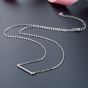 Classic CZ Balance Beam 925 Sterling Silver Necklace