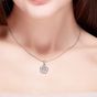 Sweet Heart CZ Flower 925 Silver Necklace