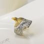 Yellow Golden Eagle 925 Sterling Silver Adjustable Ring