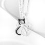 Sweet Love Black White Cat Kitty 925 Sterling Silver Necklace