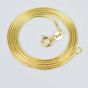 Collar de plata de ley 925 con cadena de serpiente Omega redonda de oro amarillo de 18 quilates para hombres