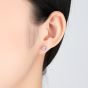 Boucles d'oreilles simples carrées en argent sterling CZ 925