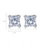 Simple Square CZ 925 Sterling Silver Studs Earrings
