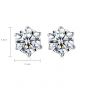 Simple Round CZ 925 Sterling Silver Studs Earrings