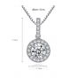 Simple Round CZ Flower 925 Sterling Silver Necklace