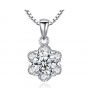 Sweet CZ Flower 925 Sterling Silver Necklace
