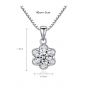 Sweet CZ Flower 925 Sterling Silver Necklace