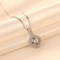 Simple Hollow Round CZ 925 Sterling Silver Necklace