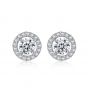 Simple Hollow Round CZ 925 Sterling Silver Studs Earrings