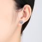 Boucles d'oreilles rondes simples en argent sterling CZ 925