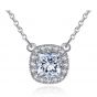 Simple Square CZ 925 Sterling Silver Necklace