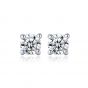 Trendy Round CZ 925 Sterling Silver Studs Earrings