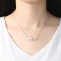 Wings Of Angel CZ Natural Pearl 925 Silver Necklace