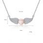 Wings Of Angel CZ Natural Pearl 925 Silver Necklace