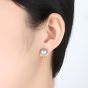 Boucles d'oreilles en argent 925 à perle naturelle demi-ronde