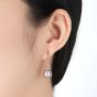 Screw CZ Waterdrop Natural Pearl 925 Silver Dangling Earrings