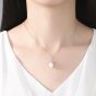 CZ Waterdrop Natural Pearl 925 Silver Necklace