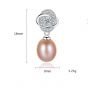 CZ Flower Natural Pearl 925 Boucles d'oreilles pendantes en argent