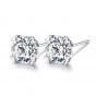 Simple Round CZ 925 Silver Studs Earrings
