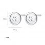 Simple Clothes Button Hollow 925 Sterling Silver Studs Earrings