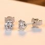 Simple Round CZ 925 Sterling Silver Studs Earrings