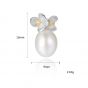 Boucles d'Oreilles en Argent 925 Flower Natural Pearl